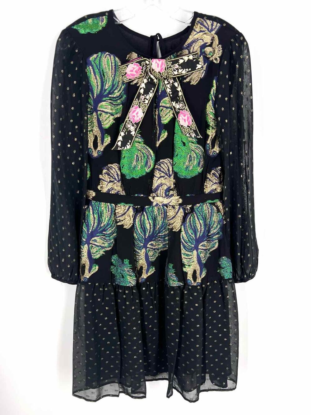 Cynthia Cynthia Rowley Size 6 Black/Multi Bow(s) Fish NEW Designer Dress
